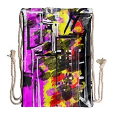 Abstract City View Drawstring Bag (large) by digitaldivadesigns