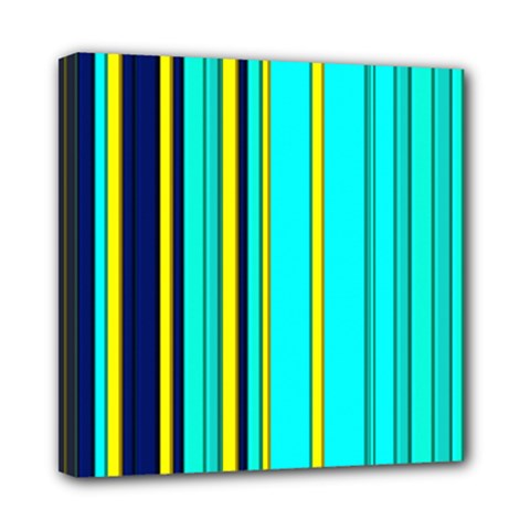 Hot Stripes Aqua Mini Canvas 8  X 8  by ImpressiveMoments