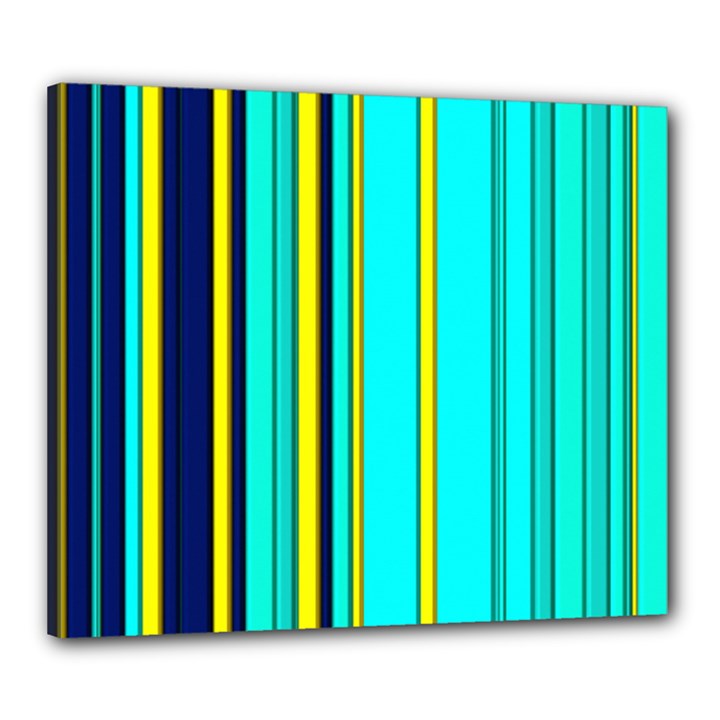 Hot Stripes Aqua Canvas 24  x 20 