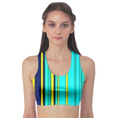 Hot Stripes Aqua Sports Bra by ImpressiveMoments