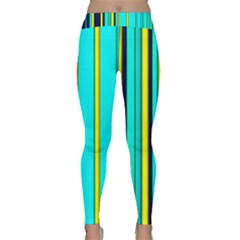 Hot Stripes Aqua Yoga Leggings by ImpressiveMoments