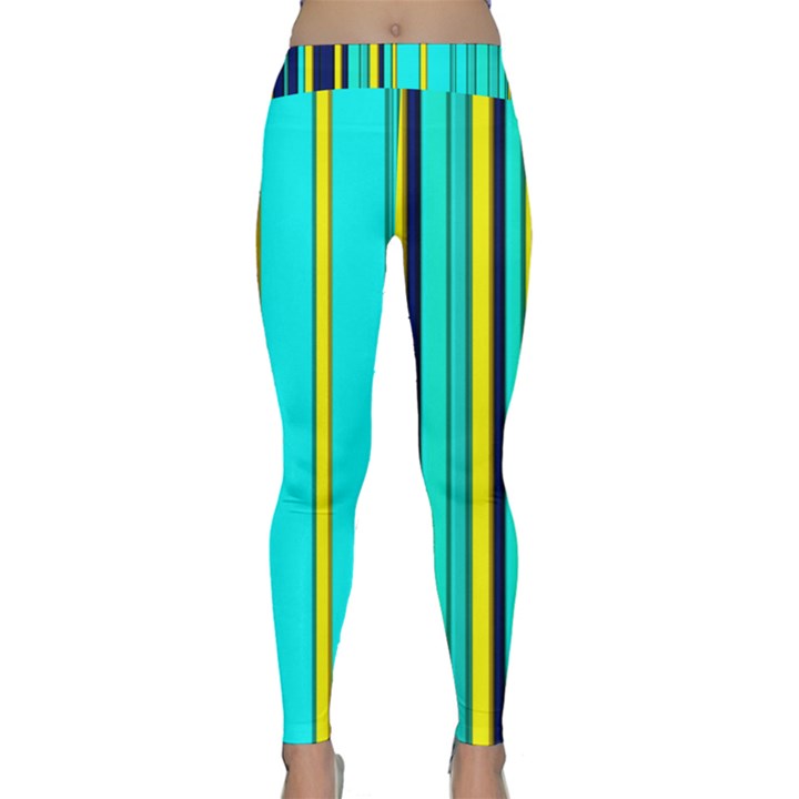 Hot Stripes Aqua Yoga Leggings