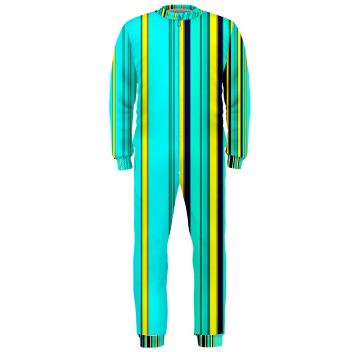 Hot Stripes Aqua OnePiece Jumpsuit (Men) 