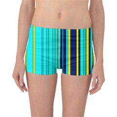 Hot Stripes Aqua Reversible Boyleg Bikini Bottoms by ImpressiveMoments