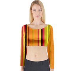 Hot Stripes Fire Long Sleeve Crop Top by ImpressiveMoments