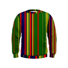 Hot Stripes Grenn Blue Boys  Sweatshirts by ImpressiveMoments