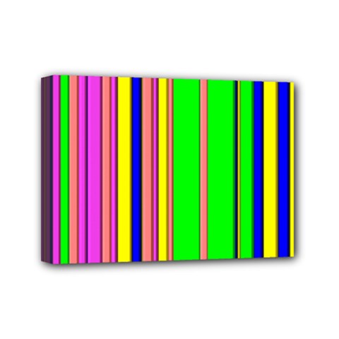 Hot Stripes Rainbow Mini Canvas 7  X 5  by ImpressiveMoments