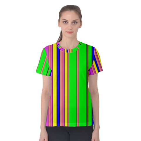 Hot Stripes Rainbow Women s Cotton Tees by ImpressiveMoments