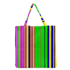 Hot Stripes Rainbow Grocery Tote Bags by ImpressiveMoments