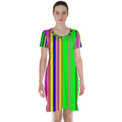 Hot Stripes Rainbow Short Sleeve Nightdresses by ImpressiveMoments