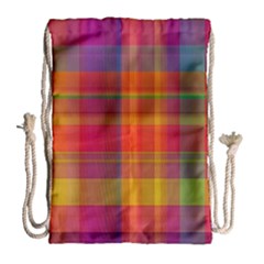 Plaid, Hot Drawstring Bag (large) by ImpressiveMoments