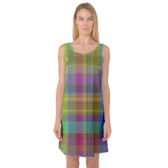 Plaid, Cool Sleeveless Satin Nightdresses