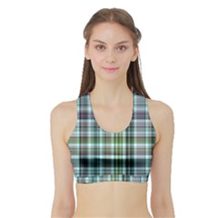 Plaid Ocean Women s Sports Bra With Border by ImpressiveMoments