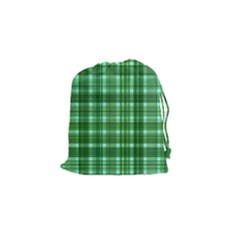 Plaid Forest Drawstring Pouches (small)  by ImpressiveMoments