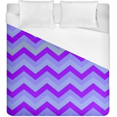 Chevron Blue Duvet Cover Single Side (kingsize) by ImpressiveMoments