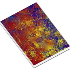 Abstract In Gold, Blue, And Red Large Memo Pads by digitaldivadesigns