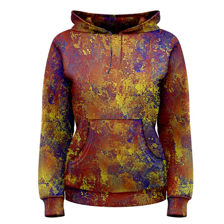 Abstract in Gold, Blue, and Red Women s Pullover Hoodies