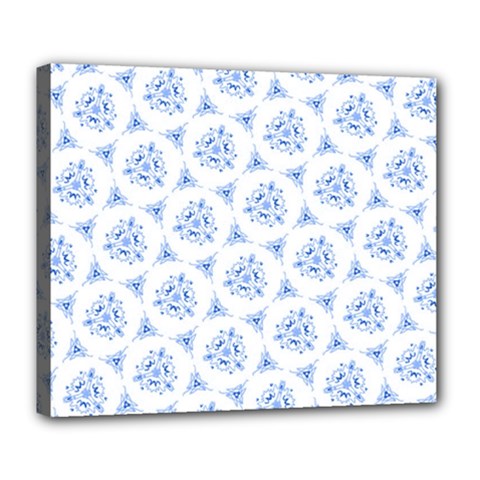 Sweet Doodle Pattern Blue Deluxe Canvas 24  X 20   by ImpressiveMoments