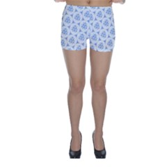 Sweet Doodle Pattern Blue Skinny Shorts by ImpressiveMoments