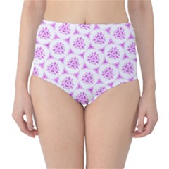 Sweet Doodle Pattern Pink High-waist Bikini Bottoms by ImpressiveMoments