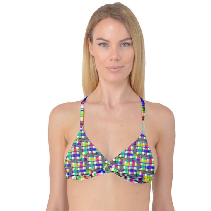 Doodle Pattern Freedom  Reversible Tri Bikini Tops