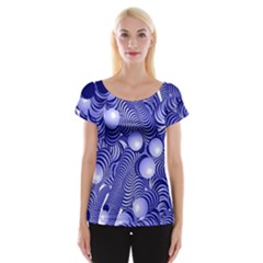 Doodle Fun Blue Women s Cap Sleeve Top by ImpressiveMoments