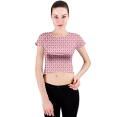 Cute Seamless Tile Pattern Gifts Crew Neck Crop Top by GardenOfOphir