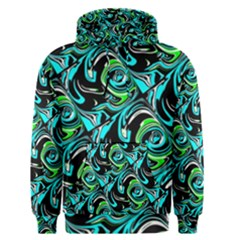 Bright Aqua, Black, And Green Design Men s Pullover Hoodies