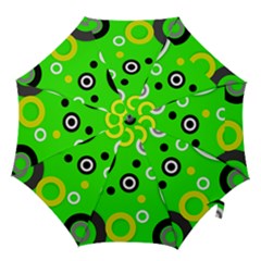 Florescent Green Yellow Abstract  Hook Handle Umbrellas (large) by OCDesignss