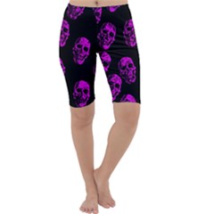 Purple Skulls  Cropped Leggings by ImpressiveMoments