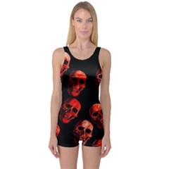 Skulls Red Women s Boyleg One Piece Swimsuits by ImpressiveMoments