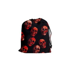 Skulls Red Drawstring Pouches (small)  by ImpressiveMoments