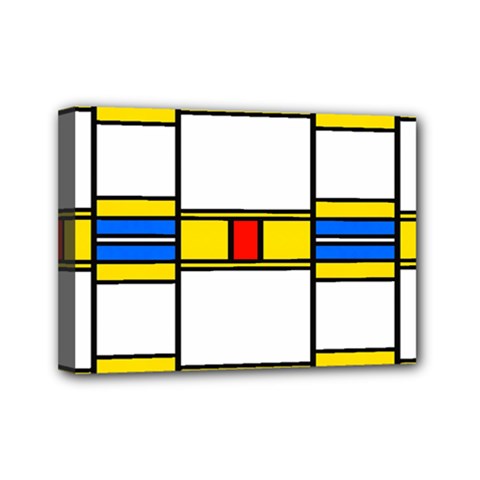 Colorful Squares And Rectangles Pattern Mini Canvas 7  X 5  (stretched) by LalyLauraFLM