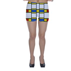 Colorful Squares And Rectangles Pattern Skinny Shorts by LalyLauraFLM