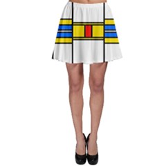 Colorful Squares And Rectangles Pattern Skater Skirt by LalyLauraFLM