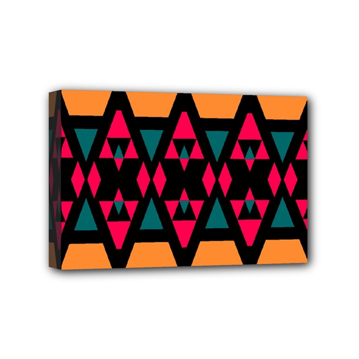 Rhombus and other shapes pattern Mini Canvas 6  x 4  (Stretched)