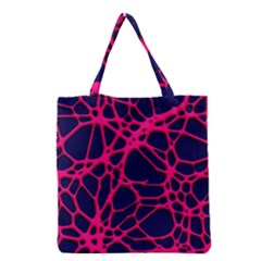 Hot Web Pink Grocery Tote Bags by ImpressiveMoments