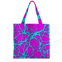 Hot Web Turqoise Pink Zipper Grocery Tote Bags by ImpressiveMoments