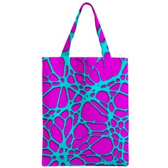 Hot Web Turqoise Pink Zipper Classic Tote Bags by ImpressiveMoments