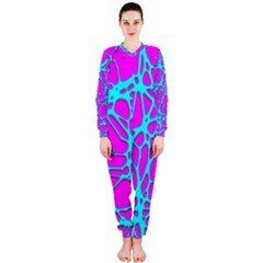 Hot Web Turqoise Pink Onepiece Jumpsuit (ladies)  by ImpressiveMoments