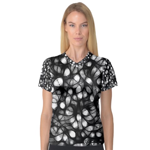 Chaos Decay Women s V-neck Sport Mesh Tee by KirstenStar