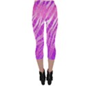 Florescent Pink Zebra Pattern  Capri Leggings View2