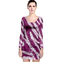 Purple Zebra Print Bling Pattern  Long Sleeve Bodycon Dresses by OCDesignss