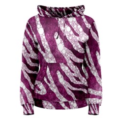 Purple Zebra Print Bling Pattern  Women s Pullover Hoodies by OCDesignss