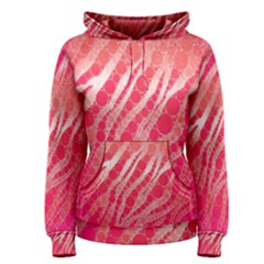 Florescent Pink Zebra Pattern  Women s Pullover Hoodies by OCDesignss