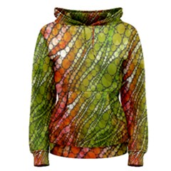 Orange Green Zebra Bling Pattern  Women s Pullover Hoodies by OCDesignss