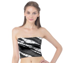 Black&white Zebra Abstract  Women s Tube Tops