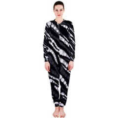 Black&white Zebra Abstract  Onepiece Jumpsuit (ladies)  by OCDesignss