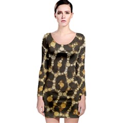 Crazy Beautiful Abstract Cheetah Abstract  Long Sleeve Bodycon Dresses by OCDesignss