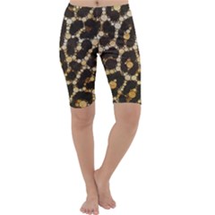 Crazy Beautiful Abstract Cheetah Abstract  Cropped Leggings by OCDesignss